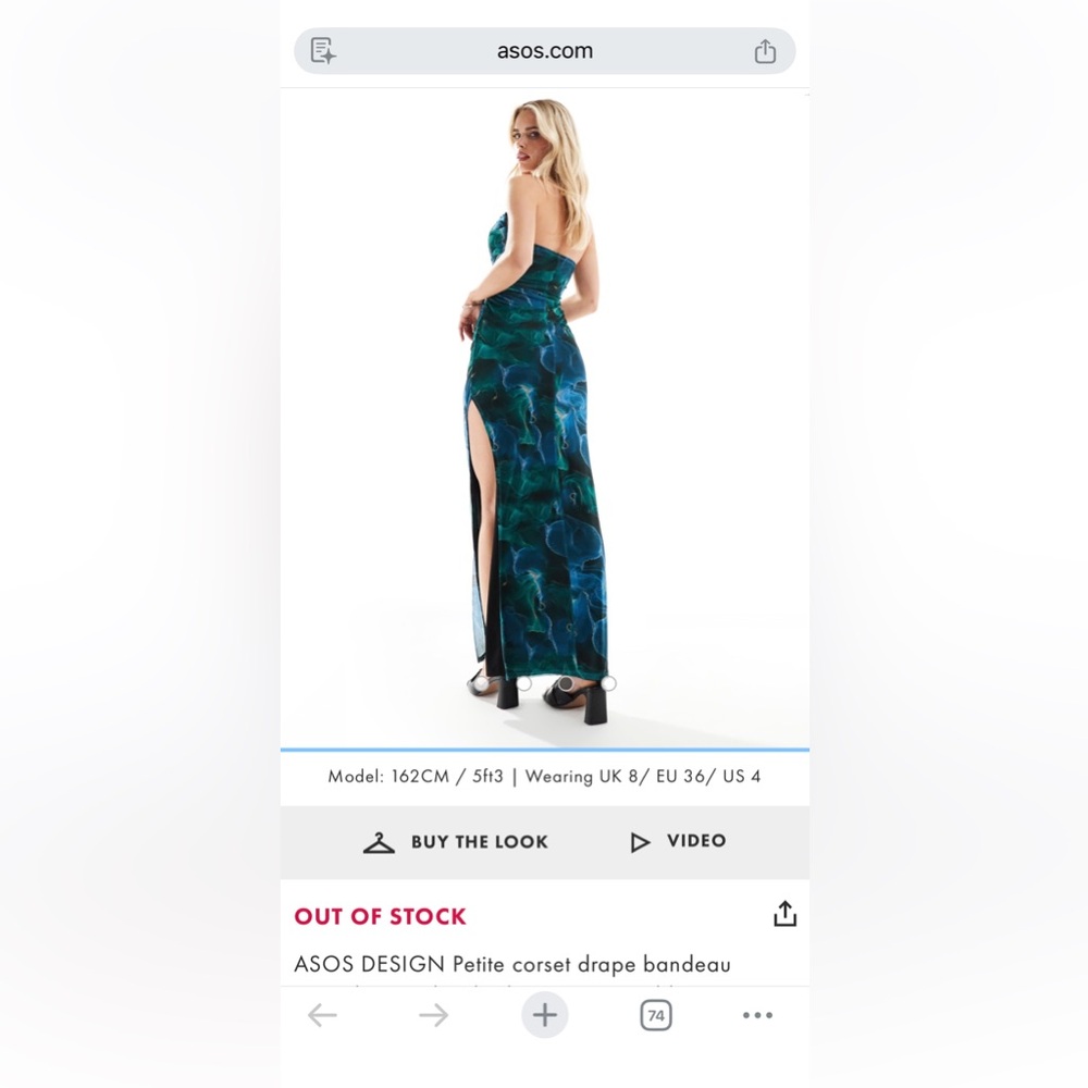 ASOS Green and Blue Maxi Dress